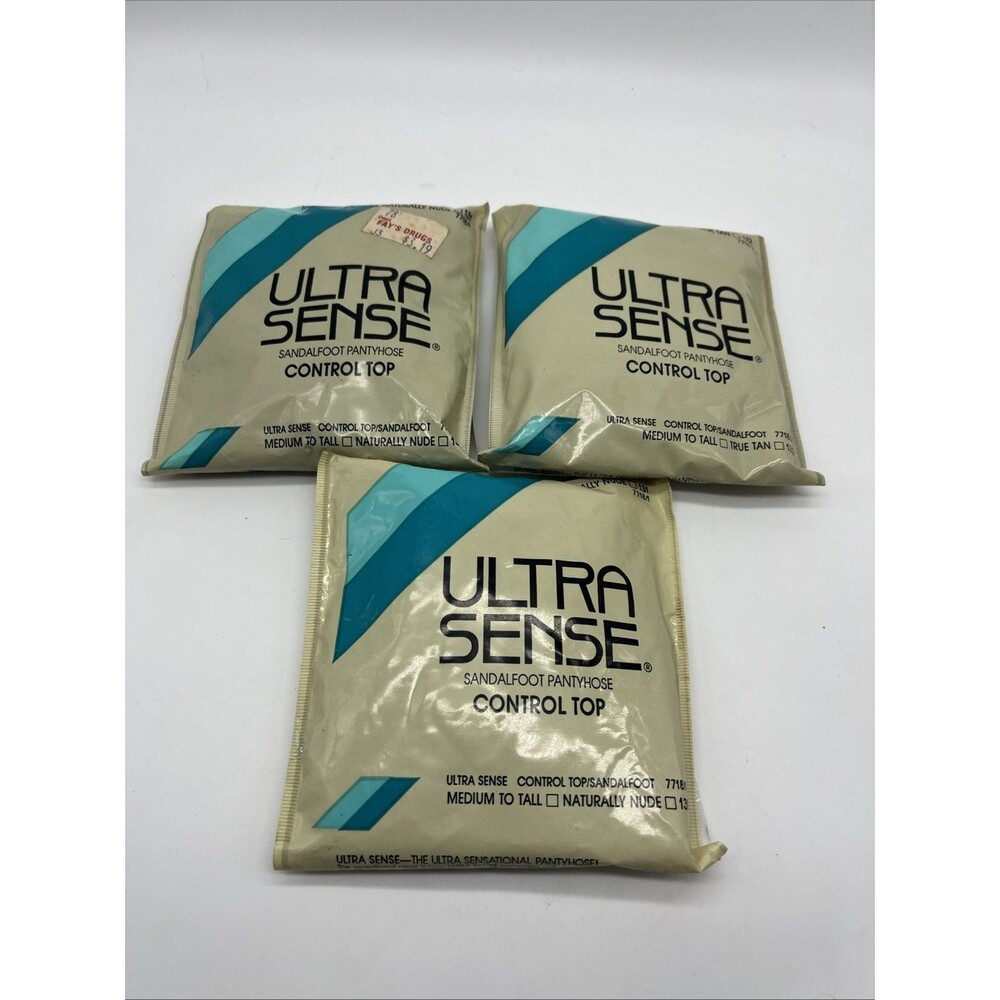 Vintage No Nonsense Ultra Sense Sandalfoot Control Top Pantyhose, Med To Tall, 3